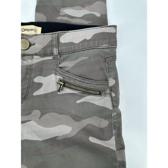 Democracy AB Solution Ankle Skimmer Jeans Green Camouflage Skinny Stretch 6 - Picture 3 of 7